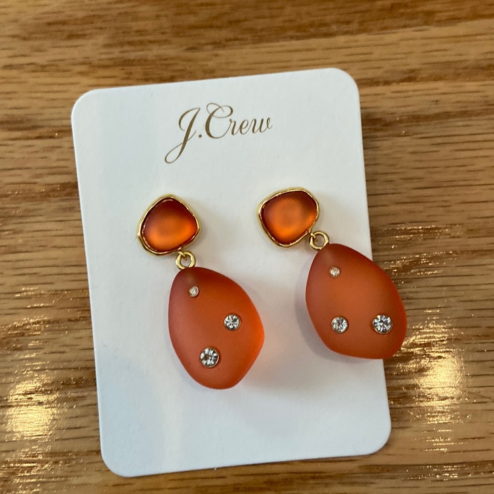 NWT J Crew crystal and sea glass earrings